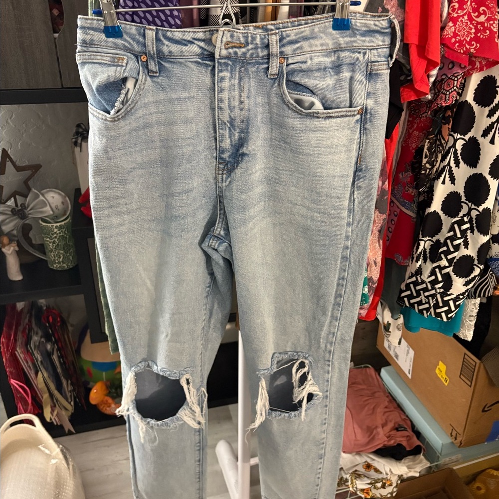 Distressed Light Blue Women's Jeans
